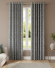 JACQUARD CHENILLE SLUB EYELET CURTAIN GREY